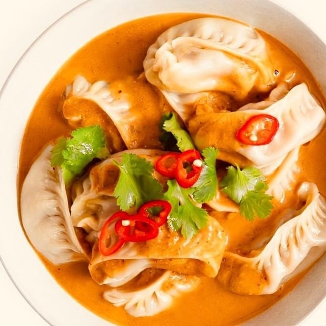 Vegetable Momo Soup.
